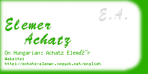 elemer achatz business card